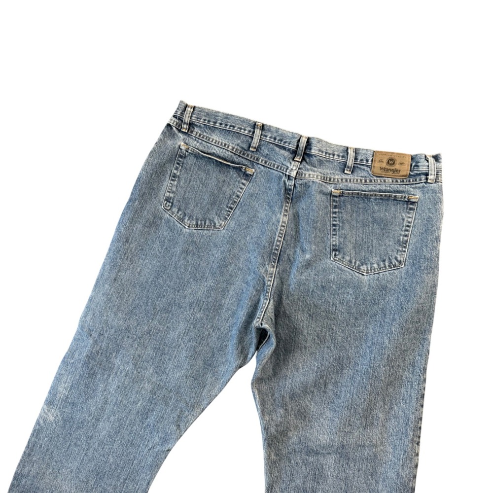 Wrangler Mens Relaxed Fit Jeans Light Wash Denim‎ Workwear Cowboy Western 46x31
